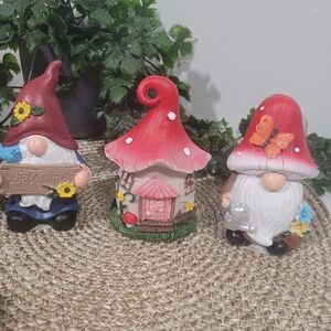 Set of 2 Gnomes/Gonks plus 1 Garden Gnome House from "Blue Whale Gifts" with...